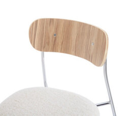Nordlys Set Of 2 Metal And White Bouclé Dining Chairs Modern Design Style Dining Room - thumbnail 5