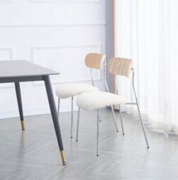 Nordlys Set Of 2 Metal And White Bouclé Dining Chairs Modern Design Style Dining Room - thumbnail 4