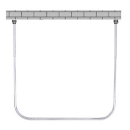 New Shower Curtain Rail Rod U Shape Curved Toilet Bathroom Pole Stainless Steel - thumbnail 2