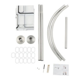 New Shower Curtain Rail Rod U Shape Curved Toilet Bathroom Pole Stainless Steel - thumbnail 5