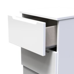 Messina Ready Assembled Matt White No Effect 2 Drawer Bedside Chest (H)495mm (W)370mm (D)390mm - thumbnail 3
