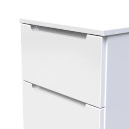 Messina Ready Assembled Matt White No Effect 2 Drawer Bedside Chest (H)495mm (W)370mm (D)390mm - thumbnail 4