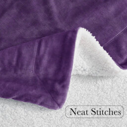Ameha Sherpa Fleece Blanket For Bed, Sofa & Travel Soft Fluffy Thick & Reversible Throw Purple Single 130X150Cm - thumbnail 7