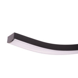 Happy Homewares Contemporary Designer Single Wavy Strip Led Ceiling Light Fitting In Matte Black - thumbnail 4