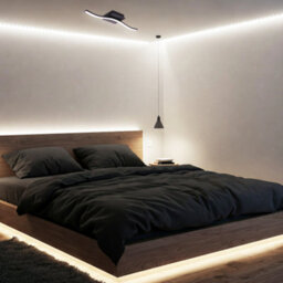 Happy Homewares Contemporary Designer Single Wavy Strip Led Ceiling Light Fitting In Matte Black - thumbnail 7