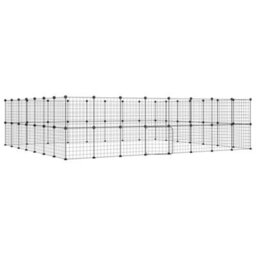 Walplus 60-Panel Pet Cage With Door Black 35X35 Cm Steel - thumbnail 2