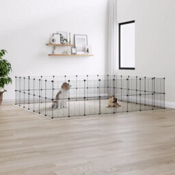 Walplus 60-Panel Pet Cage With Door Black 35X35 Cm Steel - thumbnail 1