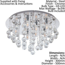 Stylish Low Ceiling Light With Matching Chrome And Crystal Wall Lights For Bathrooms - thumbnail 2