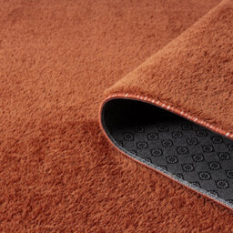 Comfy Washable Low Pile Living Room Area Rug - Anti-Slip Felt Backing Terracotta 50Cm X 80Cm - thumbnail 3