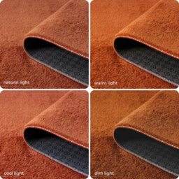 Comfy Washable Low Pile Living Room Area Rug - Anti-Slip Felt Backing Terracotta 50Cm X 80Cm - thumbnail 7