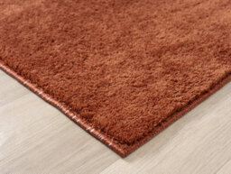 Comfy Washable Low Pile Living Room Area Rug - Anti-Slip Felt Backing Terracotta 50Cm X 80Cm - thumbnail 6