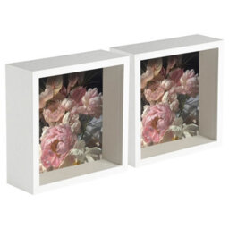 "Nicola Spring 6 X 6"" Deep Photo Frames - White - 3D Deep Box Picture Frame Portrait Display Case (16 X 16Cm) - Set Of 5" - thumbnail 1