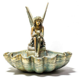 Primrose Fairy On A Clam Shell Mains Powered Garden Patio Outdoor Water Feature Fountain H78Cm - thumbnail 6