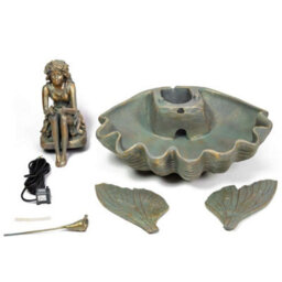 Primrose Fairy On A Clam Shell Mains Powered Garden Patio Outdoor Water Feature Fountain H78Cm - thumbnail 8