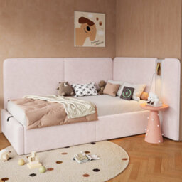 Single L-Shaped Upholstered Daybed With Storage, Hydraulic Lift, Usb And Reading Light - thumbnail 3