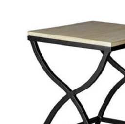 Kingwood Industrial Geometrical Frame Base Set Of 2 Metal And Wood Nested Tables - thumbnail 2