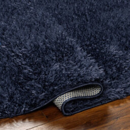 Livabliss Moda Shaggy-Solid Color Dark Blue Plush Soft Pile Living Bedroom Rug 120 X 180 Cm Easy Care, Non Shedding - thumbnail 4