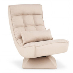 Gainoom 4-Position Adjustable Floor Chair Padded Lounge Chair With Swivel Base