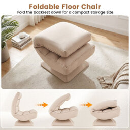 Gainoom 4-Position Adjustable Floor Chair Padded Lounge Chair With Swivel Base - thumbnail 8