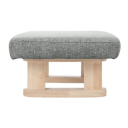 Living And Home Grey Linen Upholstered Footstool With Wooden Legs - thumbnail 4