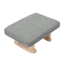 Living And Home Grey Linen Upholstered Footstool With Wooden Legs - thumbnail 5