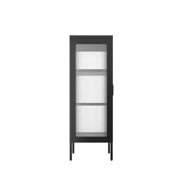 Wyld Haus Barla Black Steel Cabinet With 2 Reeded Glass Doors - thumbnail 5