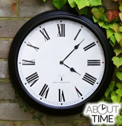 Primrose Outdoor Garden Clock Black Perfect Time Radio Controlled 38Cm - thumbnail 4