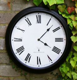 Primrose Outdoor Garden Clock Black Perfect Time Radio Controlled 38Cm - thumbnail 2