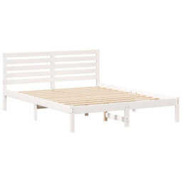 Berkfield Modern With Headboard White 140 X 200 Cm Solid Pine Wood - thumbnail 1