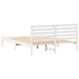 Berkfield Modern With Headboard White 140 X 200 Cm Solid Pine Wood - thumbnail 7