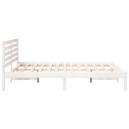 Berkfield Modern With Headboard White 140 X 200 Cm Solid Pine Wood - thumbnail 6