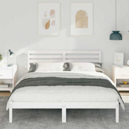 Berkfield Modern With Headboard White 140 X 200 Cm Solid Pine Wood - thumbnail 4