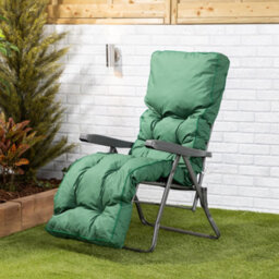 Alfresia Replacement Plain Green Classic Relaxer Garden Cushion - thumbnail 3