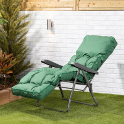 Alfresia Replacement Plain Green Classic Relaxer Garden Cushion - thumbnail 2