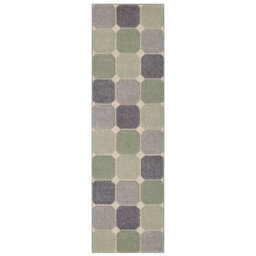 Modern Easy To Clean Chequered Geometric Green Rug For Dining Room-200Cm X 285Cm - thumbnail 8