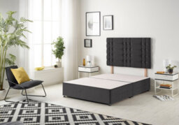 Somnior Beds Somnior Plush Black Bliss Divan Base With Headboard - Small Double - thumbnail 1