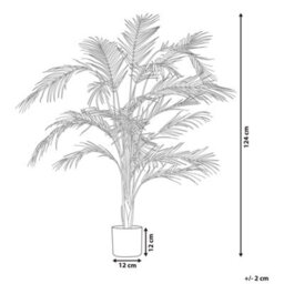 Beliani Areca Palm Artificial 124 Cm Green And Black With Cement Base - Indoor Fake Plant - thumbnail 3