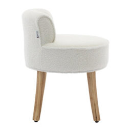 Living And Home Teddy Fleece Dressing Table Stool With Solid Wood Legs W 490 X D 490 X H 620 mm - thumbnail 3