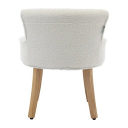 Living And Home Teddy Fleece Dressing Table Stool With Solid Wood Legs W 490 X D 490 X H 620 mm - thumbnail 4