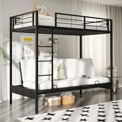 Convertible Couch And Bed With Ladder & Safety Guardrails Black - image 1
