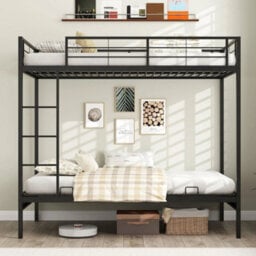 Convertible Couch And Bed With Ladder & Safety Guardrails Black - thumbnail 4