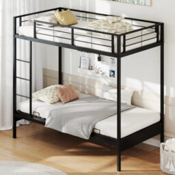 Convertible Couch And Bed With Ladder & Safety Guardrails Black - thumbnail 6