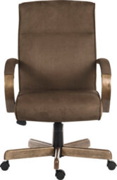 Teknik Glencoe Executive Chair In A Soft Brown Microfibre Finish And Stylish Driftwood Arm And Base - thumbnail 2