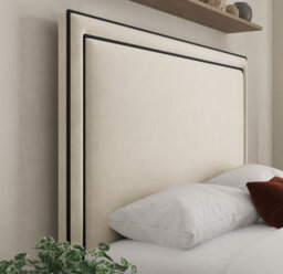 Ds Living Verona Pipping Upholstered Plush Cream Bed - thumbnail 3