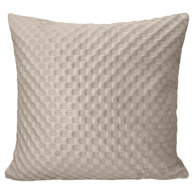 Intimates Premium Velvet Embossed Pattern Sofa Cushion, Modern Home Decor Accent - Latte