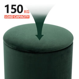 Hnnhome 37Cm Round Dark Green Velvet Ottoman Storage Box With Lid,pouffe Seat Chair,bedroom Dressing Stool With Gold Plating Base - thumbnail 8