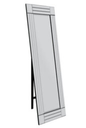 Mirroroutlet Milton All Glass Bevelled Square Corner Cheval Free Standing Mirror 5Ft X 1Ft3 (150 X 40Cm) - thumbnail 2