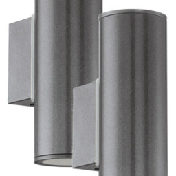 Stylish 2-Pack Ip44 Outdoor Wall Lights In Anthracite Zinc Plated Steel