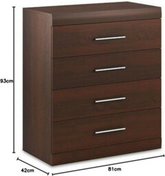 Arte Chocolate Oak Bordo 09 Chest Of Drawers 81Cm - Elegant Storage For Modern Bedrooms - thumbnail 3
