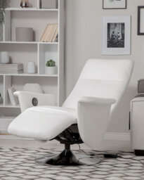 Beliani Recliner Chair Prime With Footrest Faux Leather White - thumbnail 2